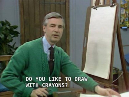 mr rogers draw with crayons